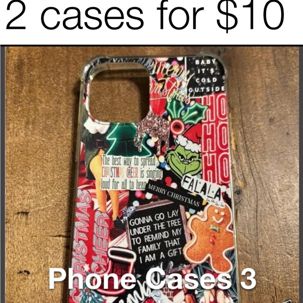 Festive Christmas Themed Phone Case - Multicolor